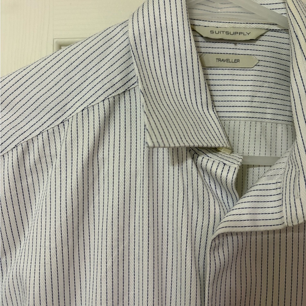 Suitsupply Men's White Striped Shirt
